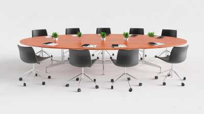 现代会议桌椅组合3D模型下载